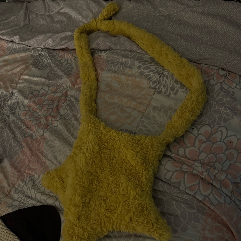 SHEIN Yellow Plush Halter One Piece